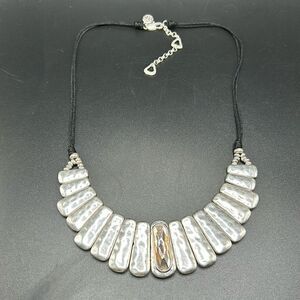 BOGO Free Jewelry...Bella Uno Silver Tone Pendant Statement Corded Necklace